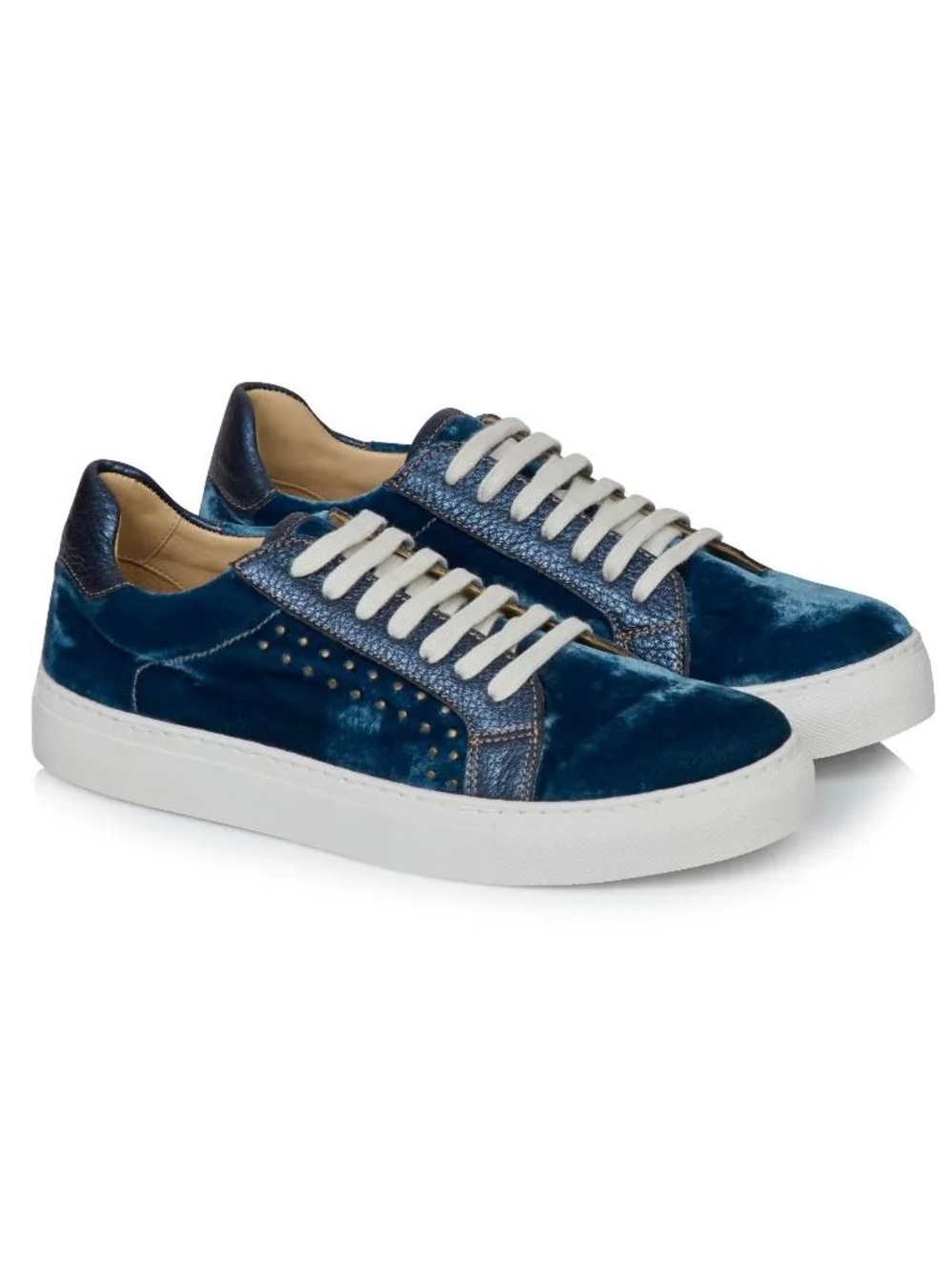 Penelope Chilvers Paradise Velvet Sneakers Sz 7.5 Indigo Blue EUC